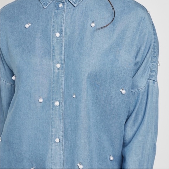 ONLY Pearl Denim Blouse - Picture 8 of 9